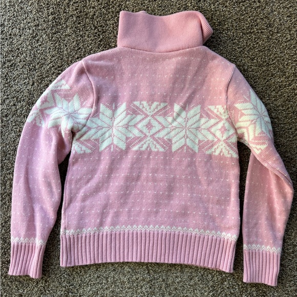 Vintage Blue Seven Pink Fairisle Quarter Zip Pullover Sweater - Picture 2 of 6